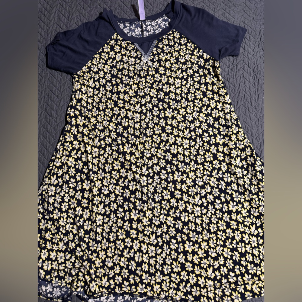 Navy Floral Swing Dress - Short Sleeve WITH pockets